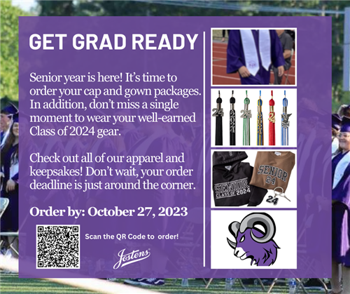 Class of 2024 - Jostens Cap and Gown Meeting --- Wednesday, September 27,  2023 